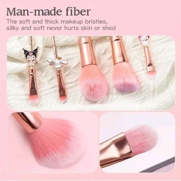 Sanrio Character Makeup Brush Set - Pink and Gold - Picture 11 of 13